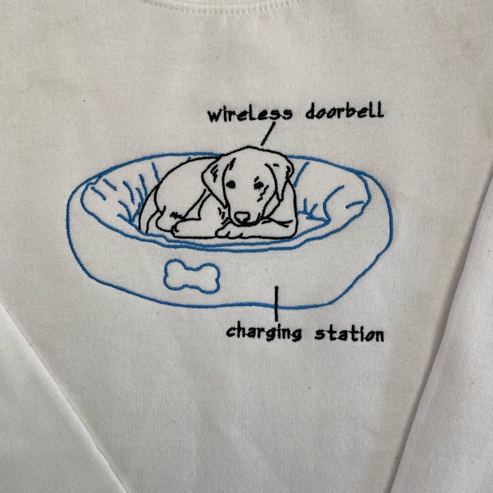 Dog lover’s wireless doorbell  Embroidered Sweatshirt